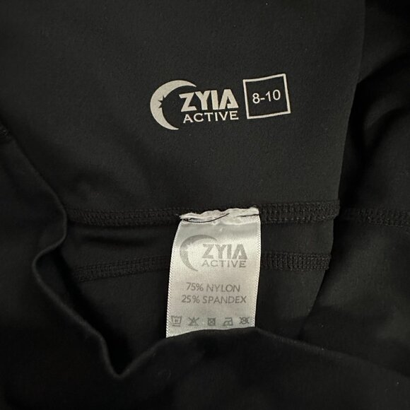 Zyia Active Black Part Ribbed High Rise Leggings Size 8/10 - Picture 4 of 4